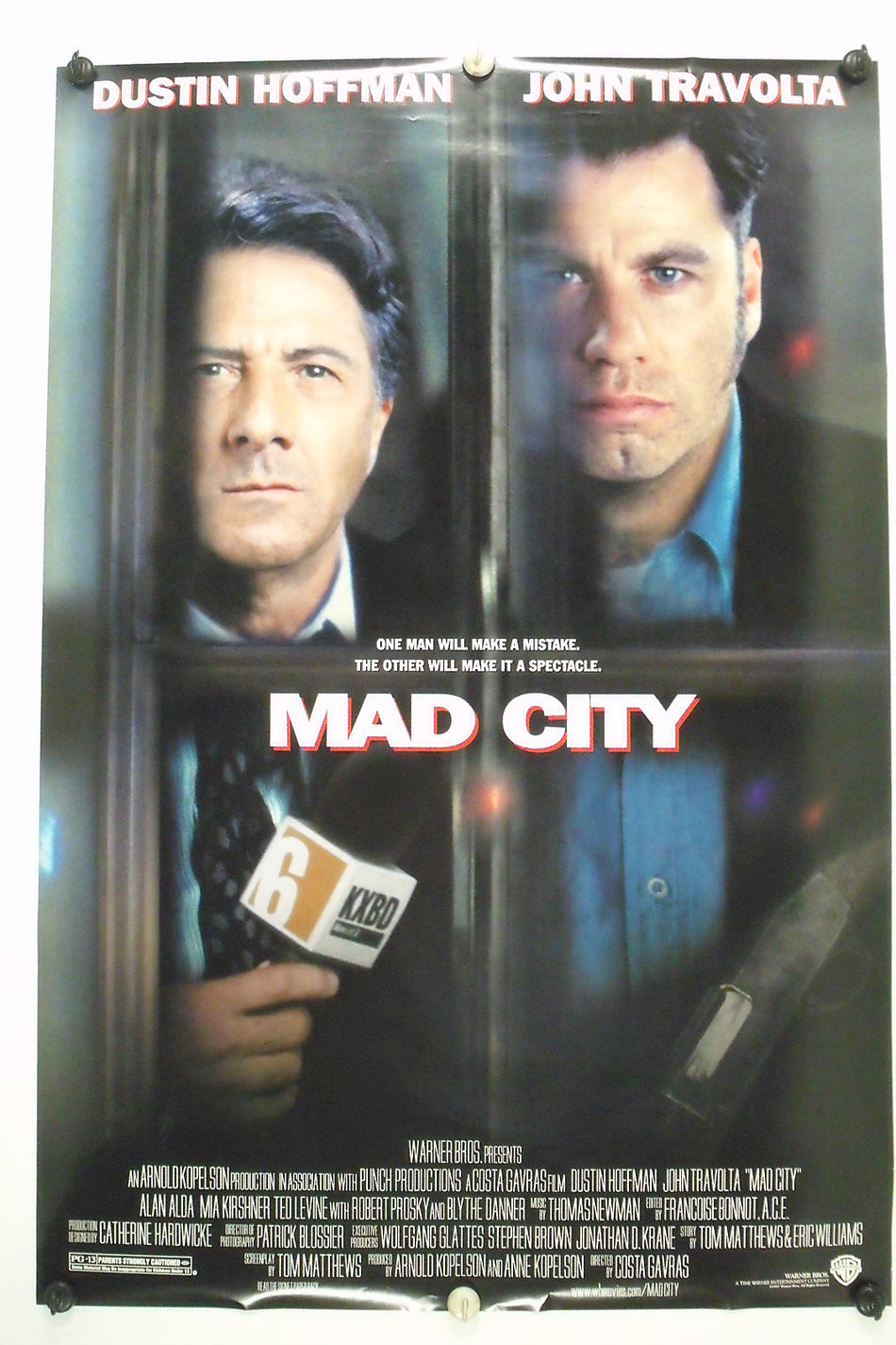 MAD CITY 1997 Original Movie Poster 27x40 DS Rolled Dustin Hoffman - Joe's Geek VLT