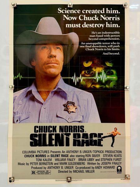 SILENT RAGE 1982 Original Movie Poster 27x41 SS Chuck Norris