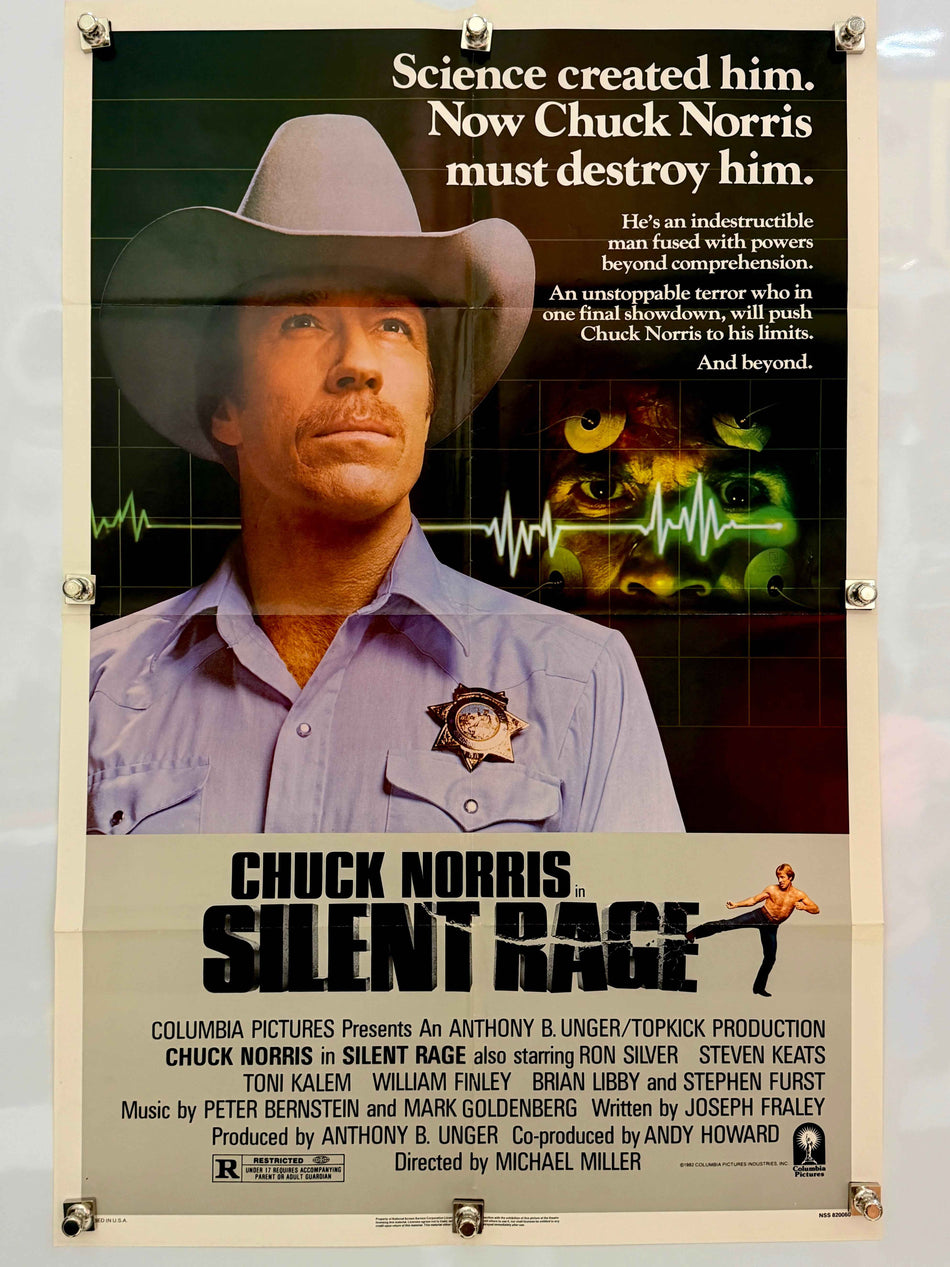 SILENT RAGE 1982 Original Movie Poster 27x41 SS Chuck Norris