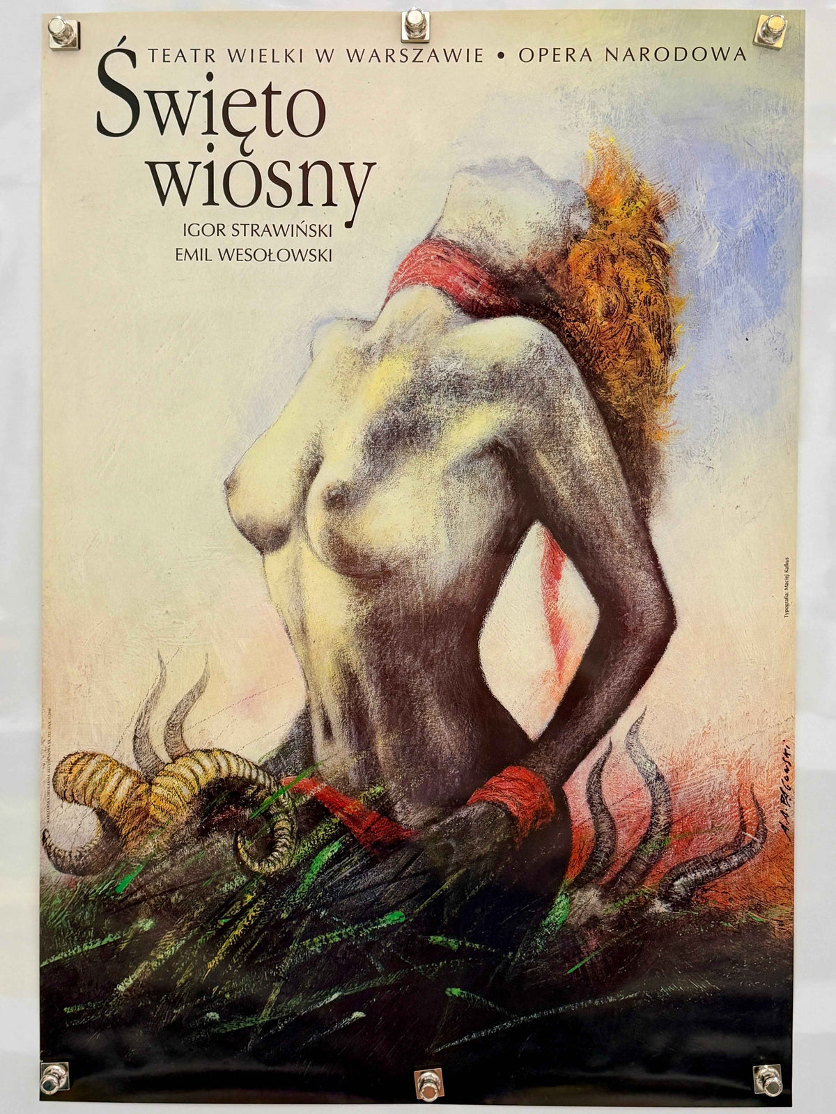 SWIETO WIOSNY 1993 Original Polish Theatre Poster 27x39 Rolled Stravinsky