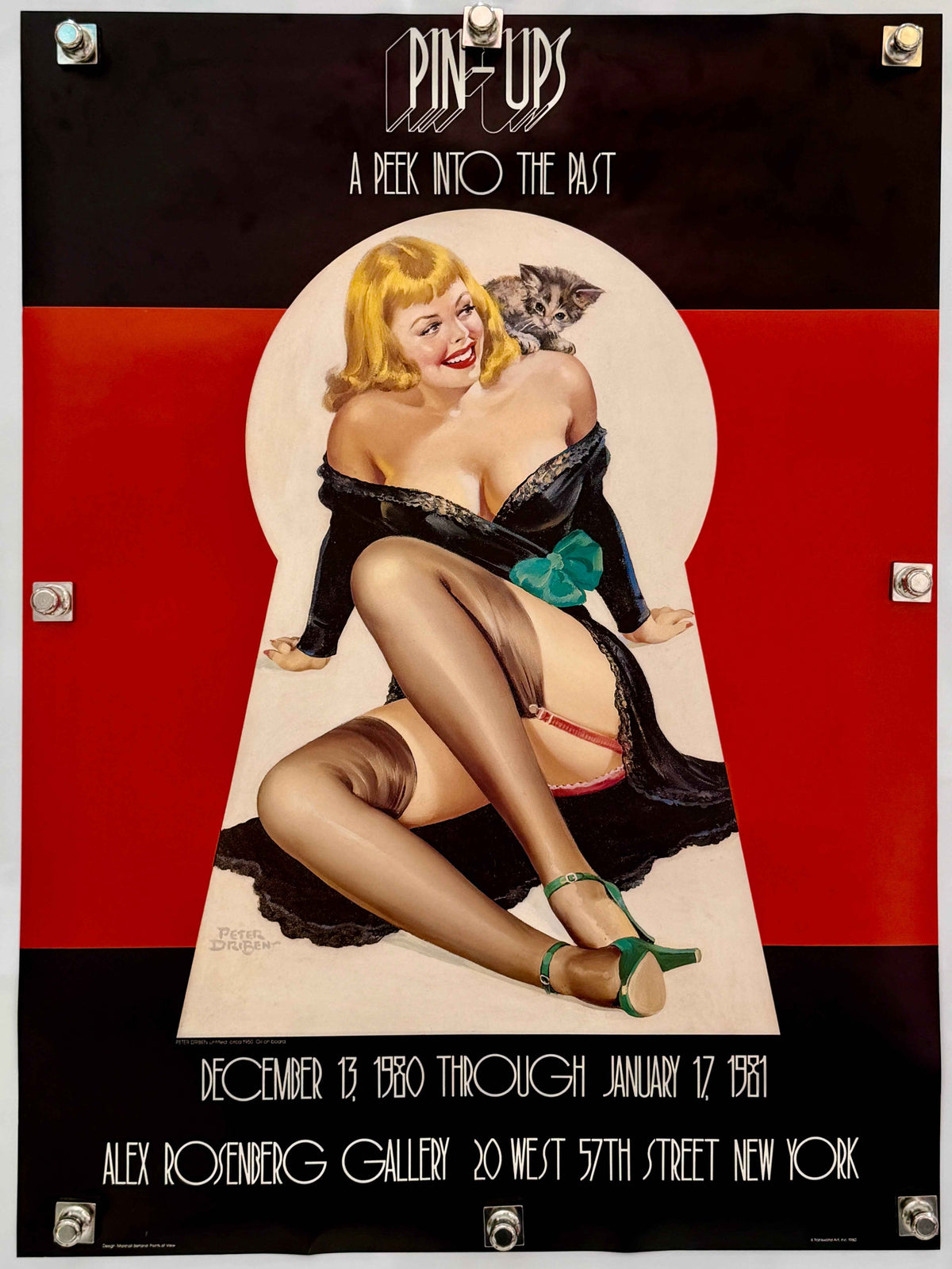 PIN-UPS A PEEK INTO THE PAST 1980 Original Gallery Exhibition Poster 23x31