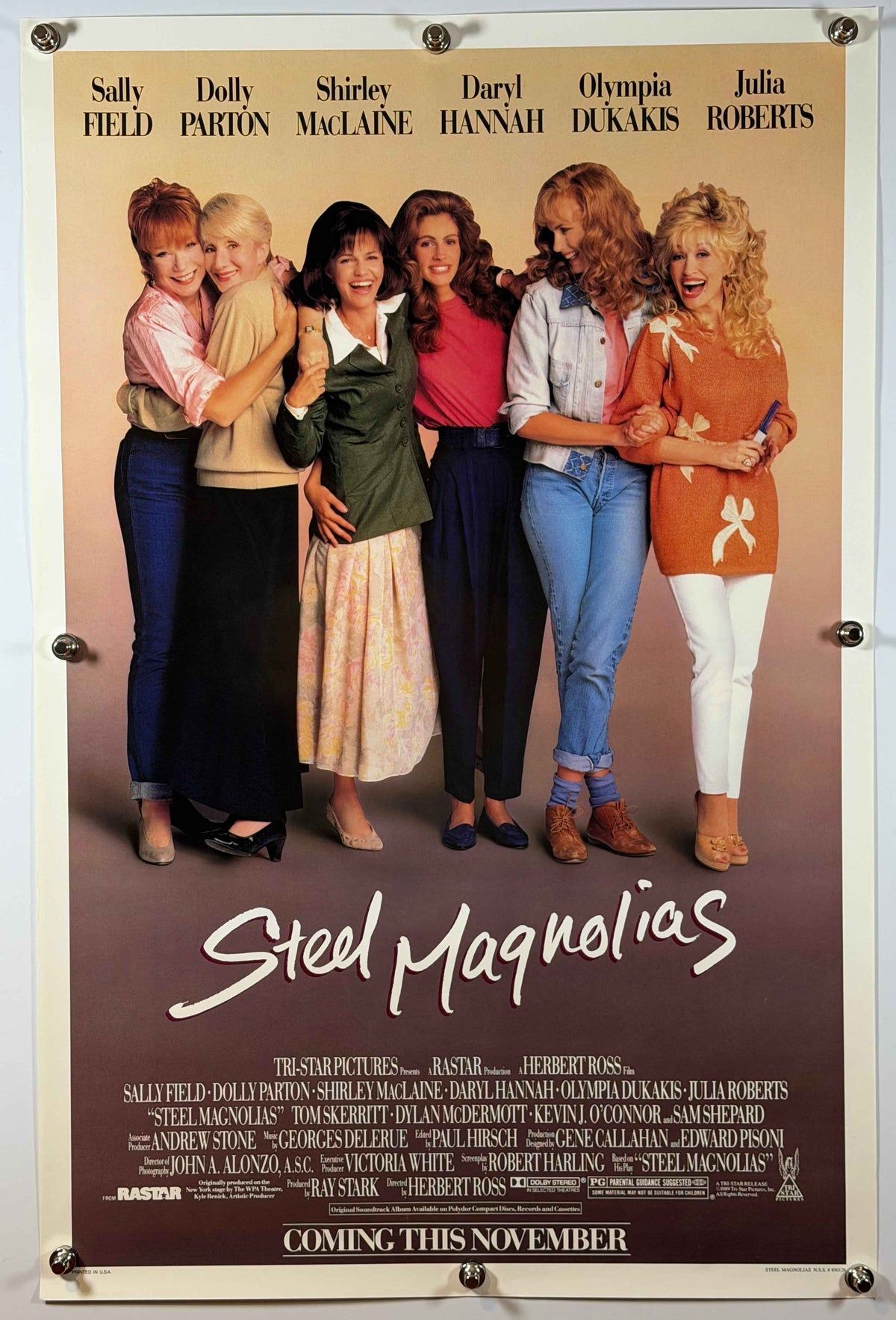 STEEL MAGNOLIAS 1989 Original Advance Movie Poster 27 x 41 SS Sally Field