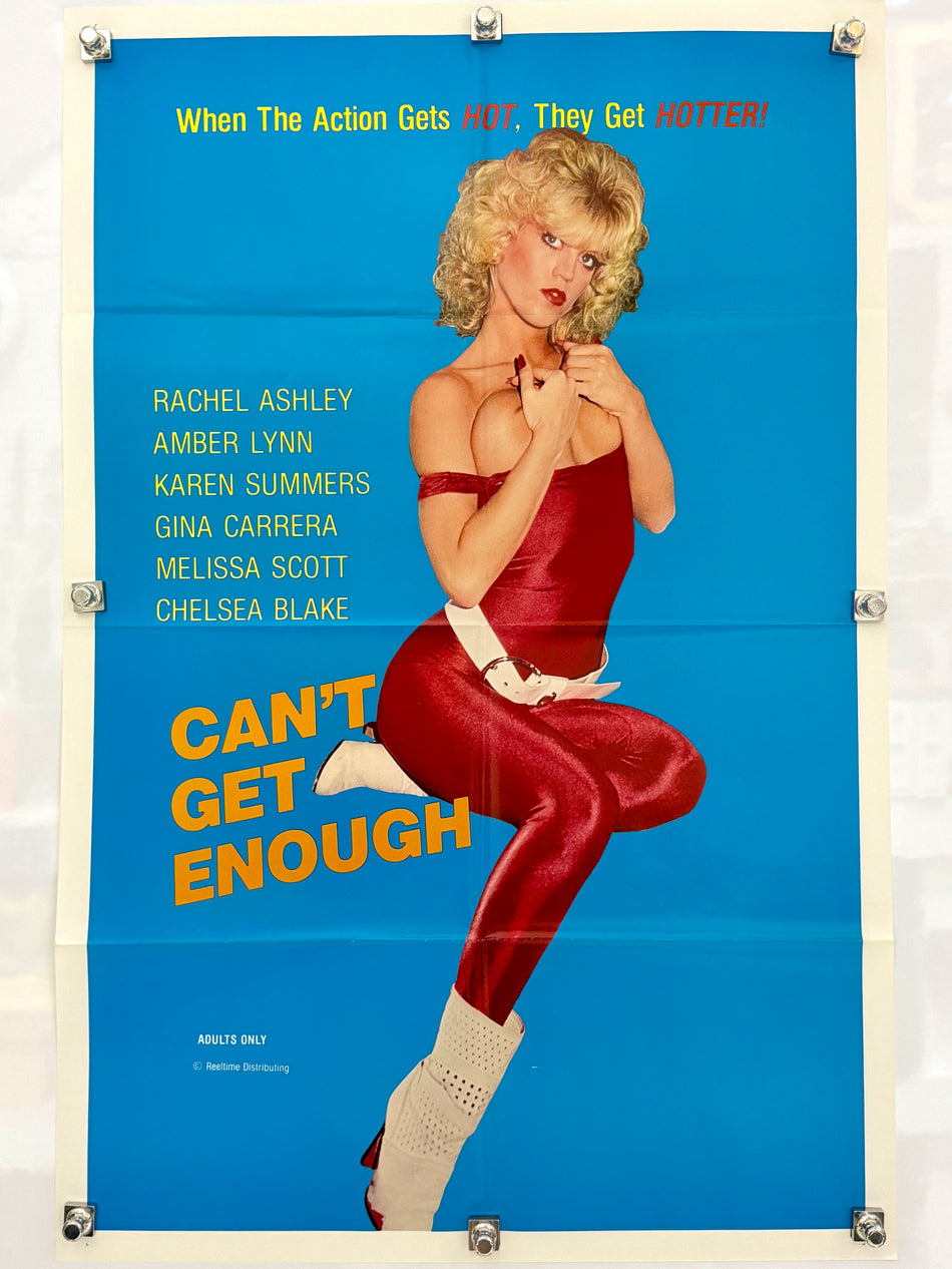 CAN'T GET ENOUGH 1985 Original Adult Movie Poster 27x41 SS Amber Lynn