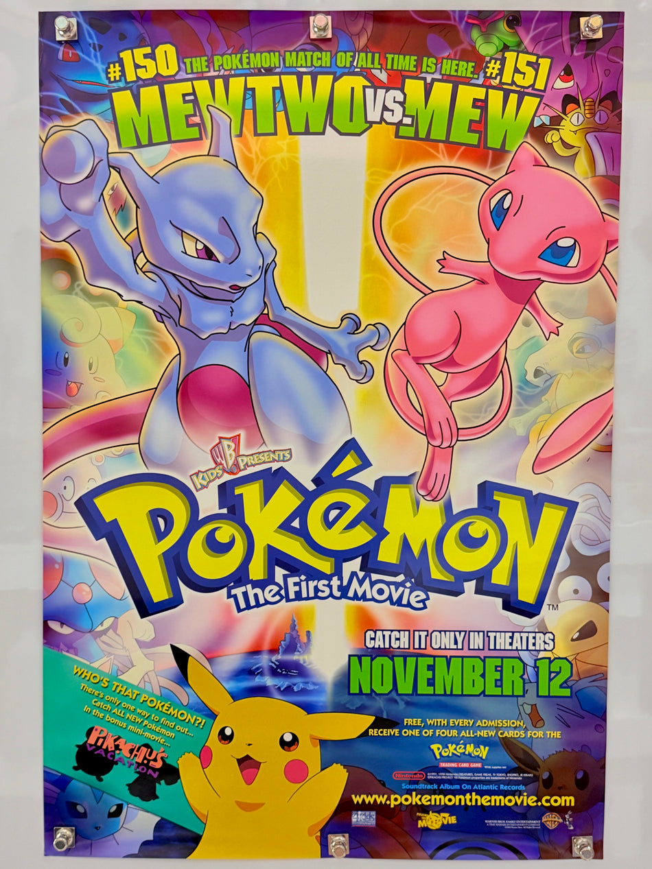 POKÉMON: THE FIRST MOVIE 1999 Original Movie Poster 27x40 DS Rolled Pikachu
