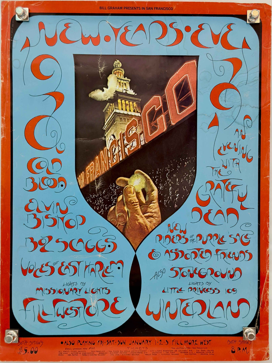 BG-263 1970 Grateful Dead Fillmore Concert Poster 21x38 Rolled