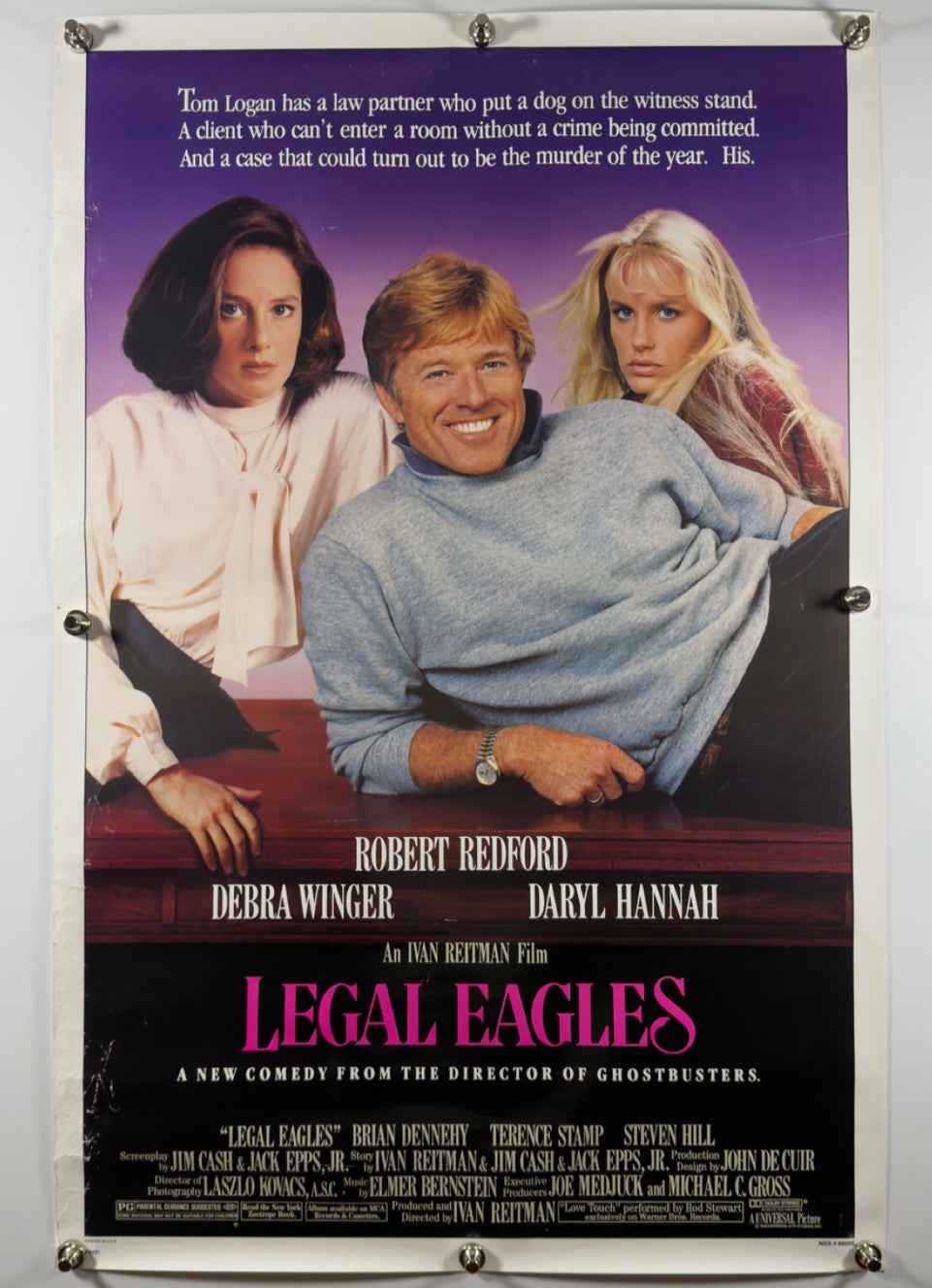 LEGAL EAGLES 1986 Original Movie Poster 27x41 SS Rolled Robert Redford Debra Winger