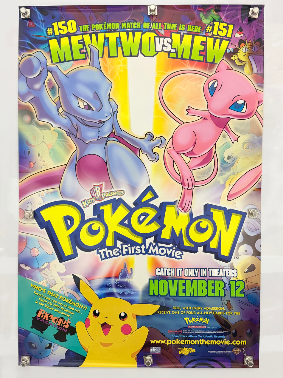 POKÉMON: THE FIRST MOVIE 1999 Original Movie Poster 27x40 DS Rolled Pikachu