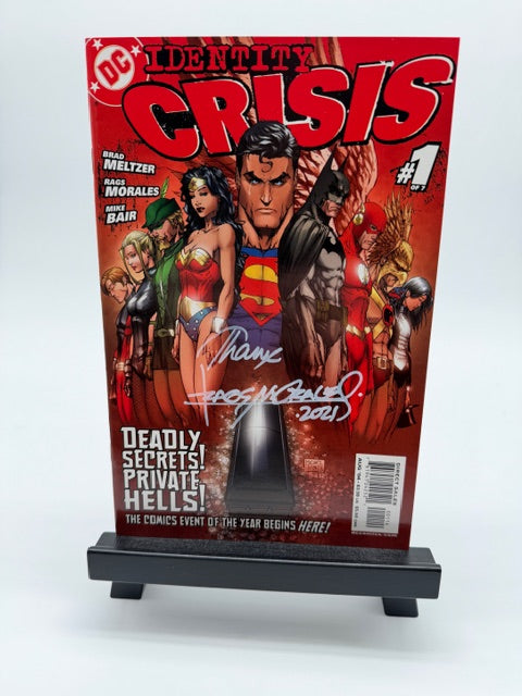 Identity Crisis #1 4th Print 2004 Original DC Comic Signed by Rags Morales 2021 - Joe's Geek VLT
