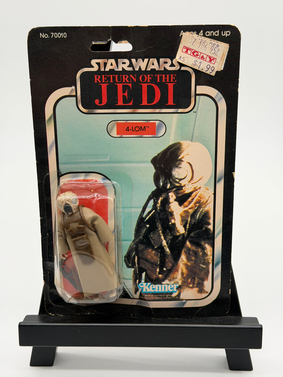 Star Wars 4-LOM 1983 Kenner ROTJ Vintage Figure MOC 65 Back TG&Y Sticker