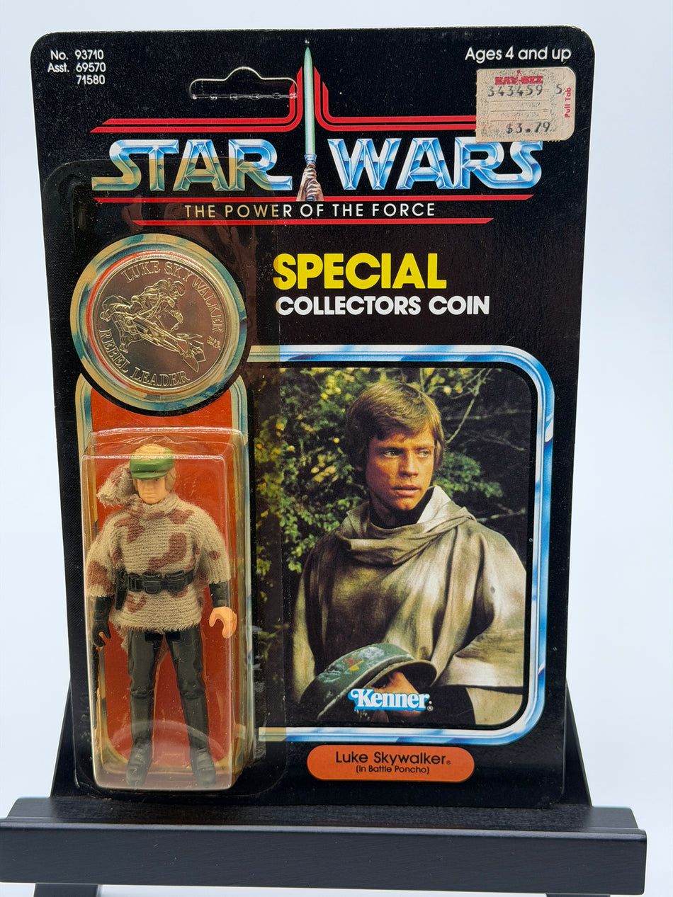 Star Wars Luke Skywalker 1984 Kenner POTF Vintage Figure MOC Coin 92 Back Unpunched Price Sticker
