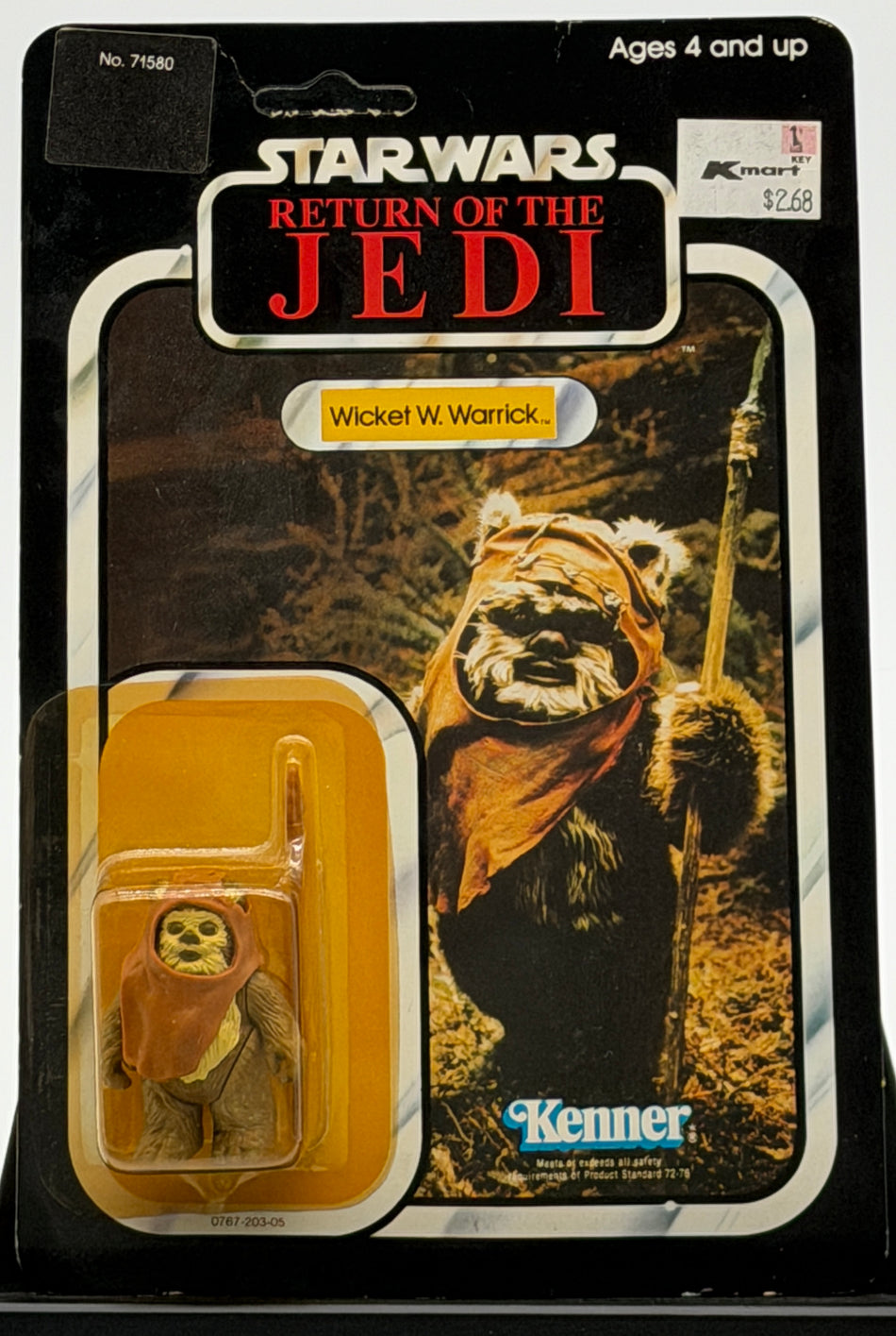 Star Wars Wicket W Warrick 1983 Kenner ROTJ 77 Back MOC Unpunched Sealed Kmart Sticker