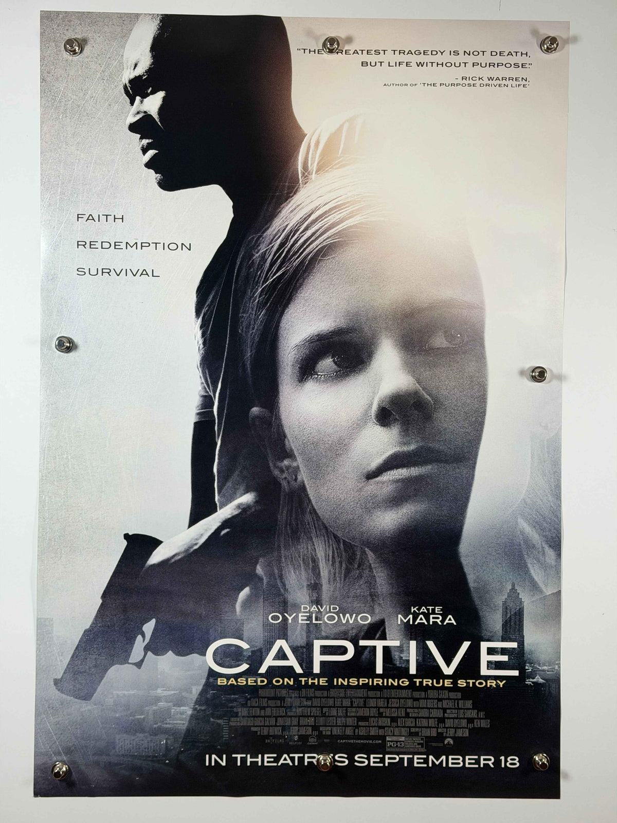 CAPTIVE 2015 Original Movie Poster 27x40 Rolled Poster David Oyelowo Kate Mara