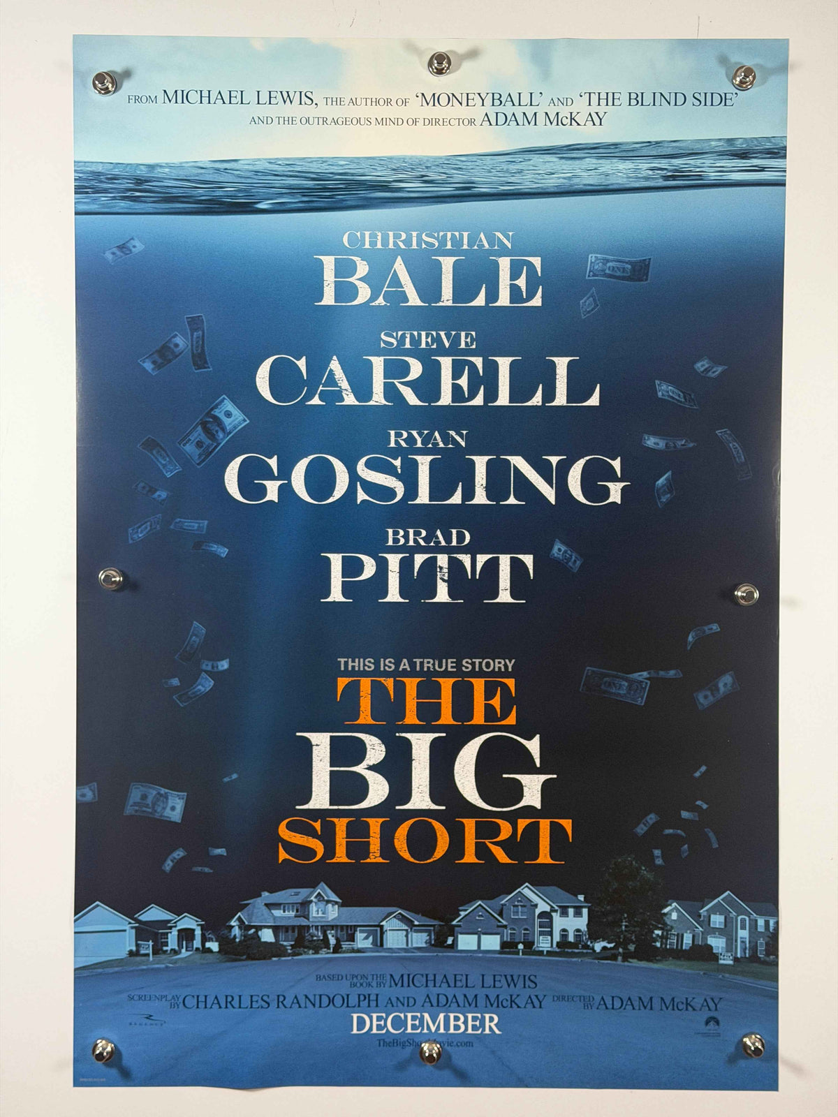 THE BIG SHORT 2015 Original DS Rolled Movie Poster 27x40 Christian Bale Ryan Gosling Brad Pitt