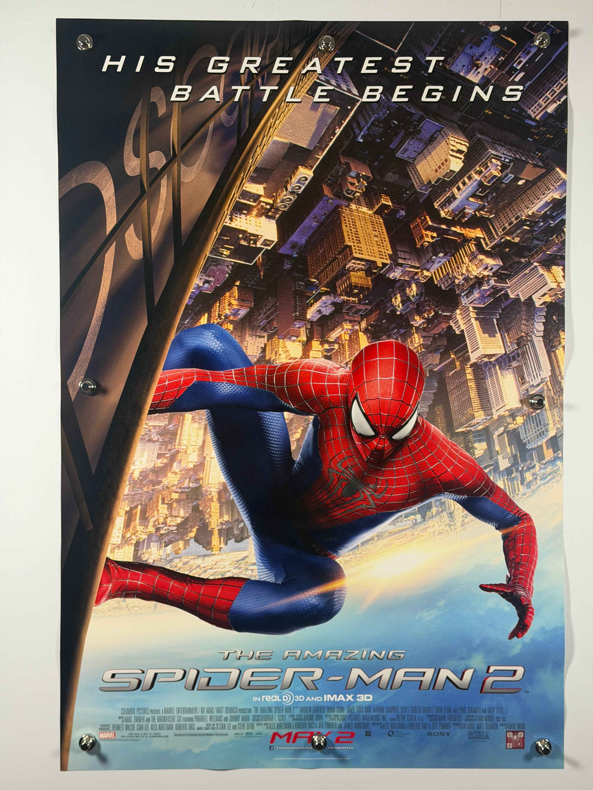 THE AMAZING SPIDER-MAN 2 2014 Original Movie Poster 27x40 DS Rolled Andrew Garfield Marvel