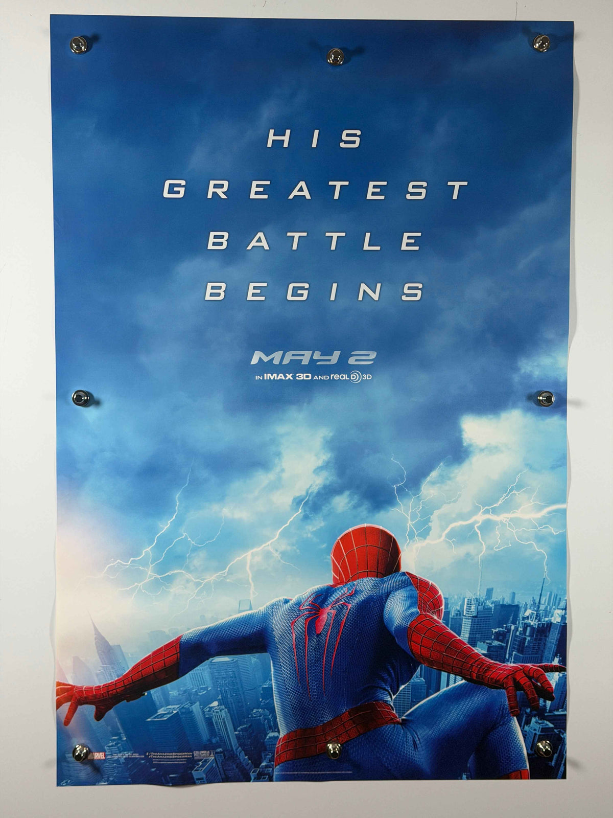 THE AMAZING SPIDER-MAN 2 2013 Original Teaser Movie Poster 27x40 DS Rolled Andrew Garfield Marvel