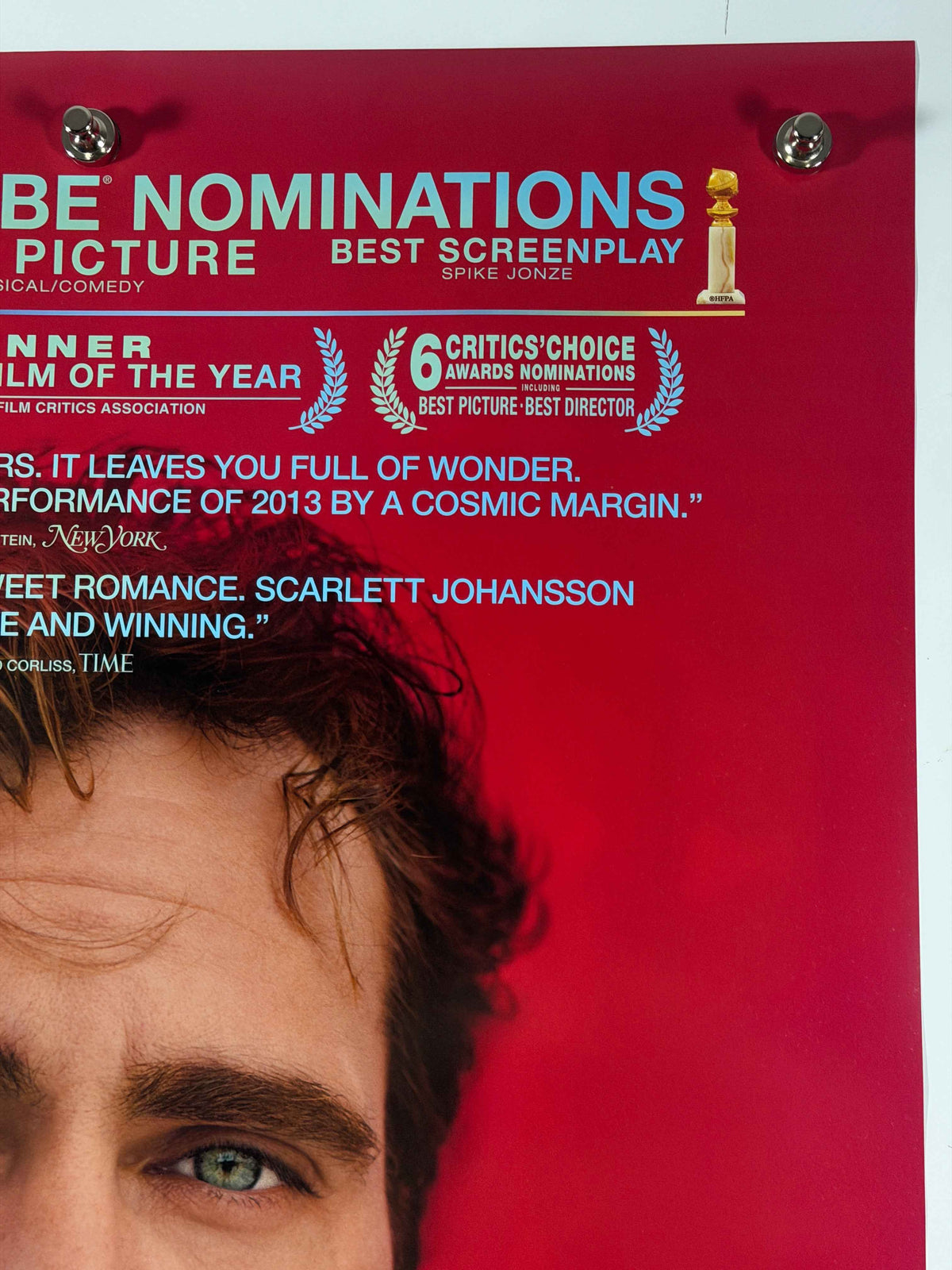 HER 2013 Original Awards Movie Poster 27x40 Rolled Joaquin Phoenix Scarlett Johansson Golden Globes