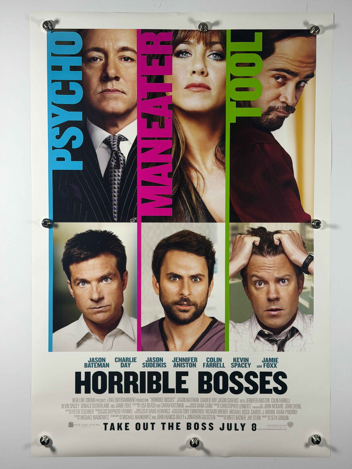HORRIBLE BOSSES 2011 Original Movie Poster 27x40 Rolled DS Jason Bateman Jennifer Aniston
