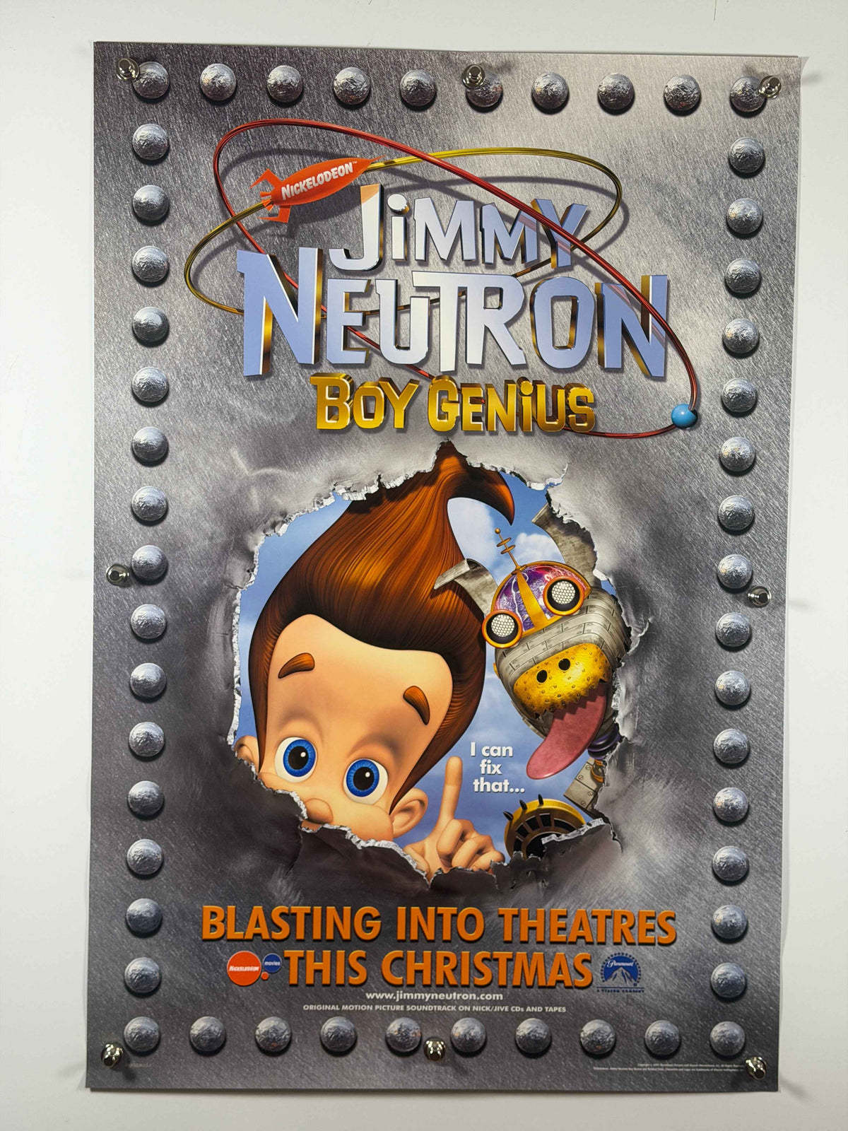 JIMMY NEUTRON BOY GENIUS 2001 Original Teaser Movie Poster 27x40 Rolled Nickelodeon
