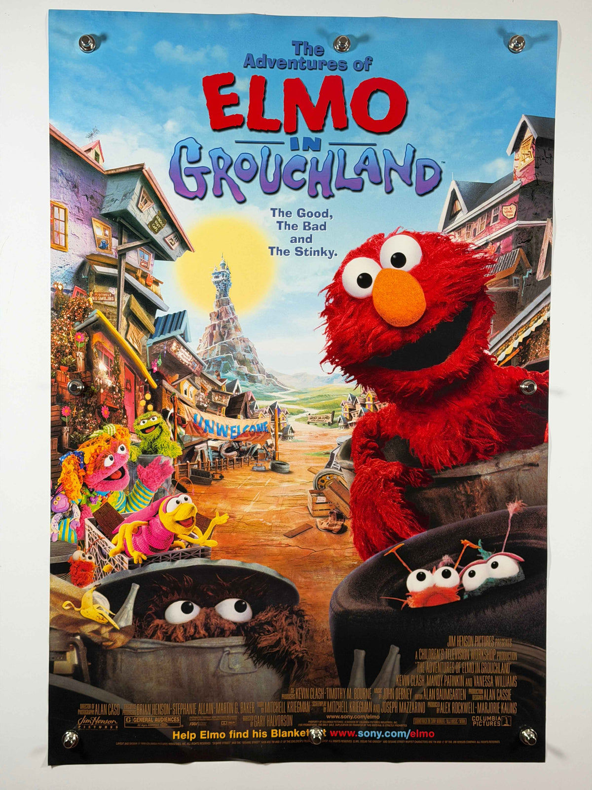 THE ADVENTURES OF ELMO IN GROUCHLAND 1999 Original Movie Poster 27x40 DS Rolled Sesame Street Elmo