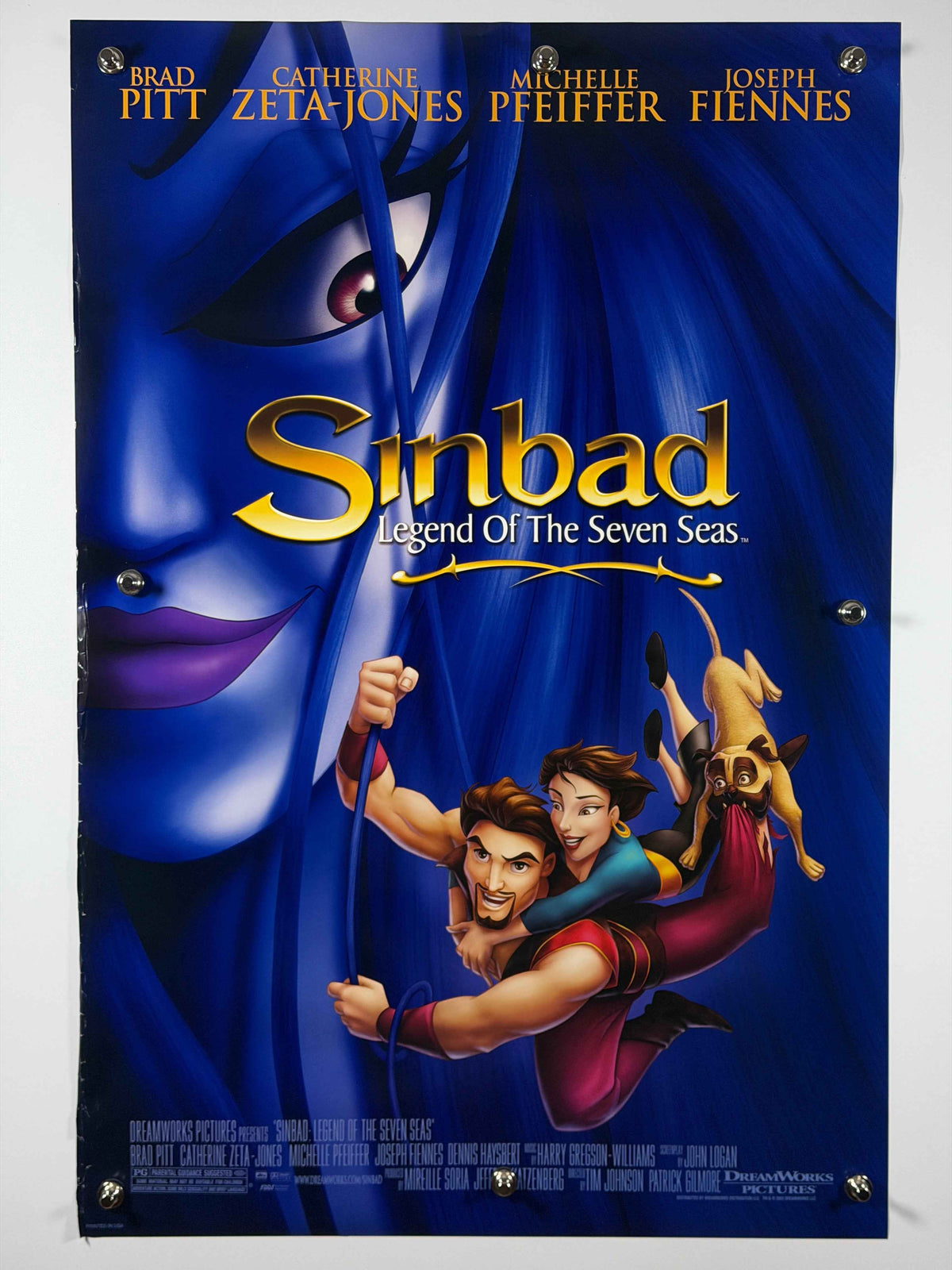 SINBAD LEGEND OF THE SEVEN SEAS 2003 Original Rolled Movie Poster 27x40 DS Brad Pitt