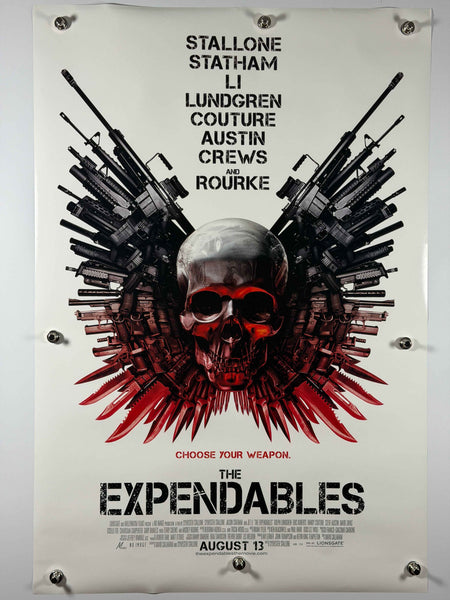 THE EXPENDABLES 2010 Original Advance Movie Poster 27x40 DS Rolled Skull Style Stallone