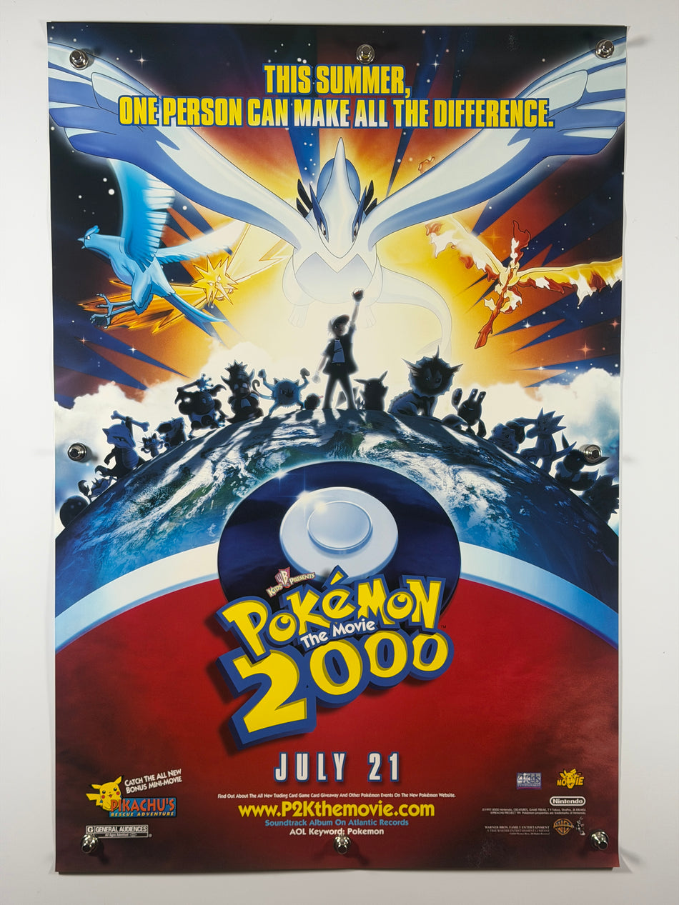 POKÉMON THE MOVIE 2000 Original Advance Movie Poster 27x40 DS Rolled Lugia Nintendo