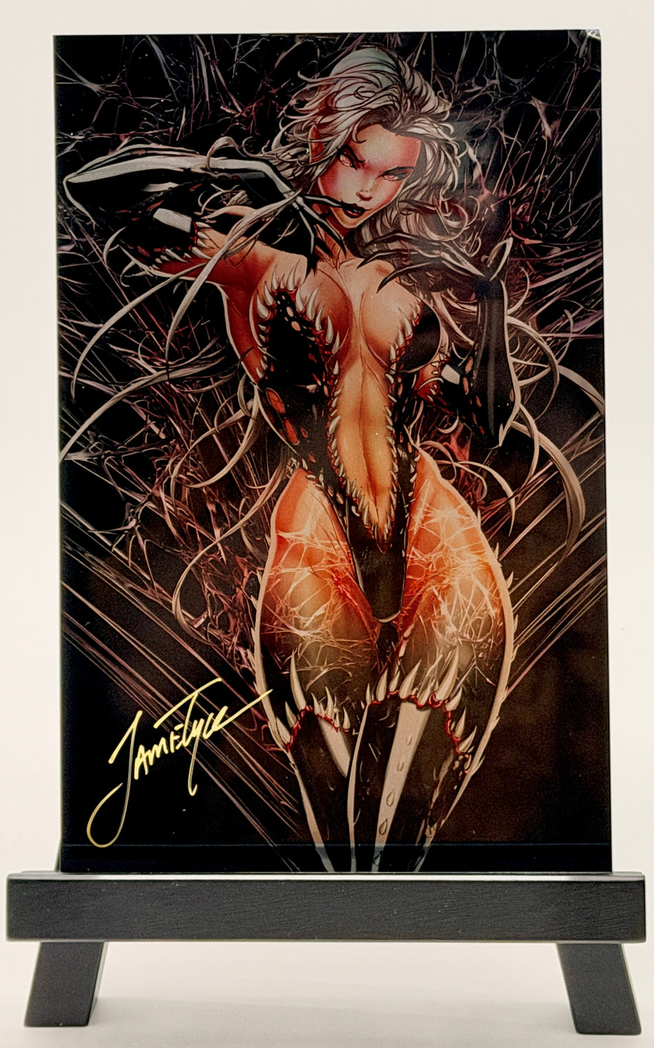 Jamie Tyndall Signed Art Print w/ COA Sexy Spider-Themed Variant Fantasy Pin-Up Collectible Metal Cover Comic