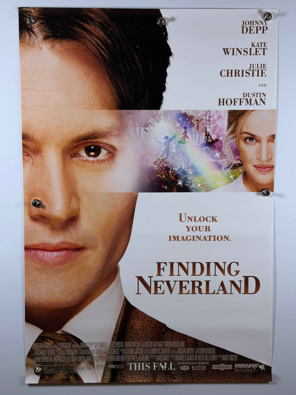 FINDING NEVERLAND 2004 Original Movie Poster 27x40 DS Rolled Johnny Depp Kate Winslet