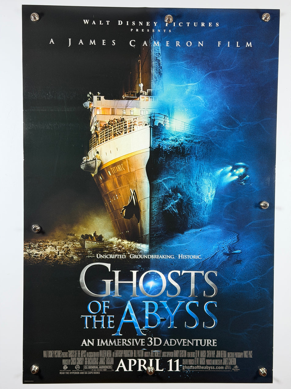 GHOSTS OF THE ABYSS 2003 Original Movie Poster 27x40 DS Rolled James Cameron Titanic Disney