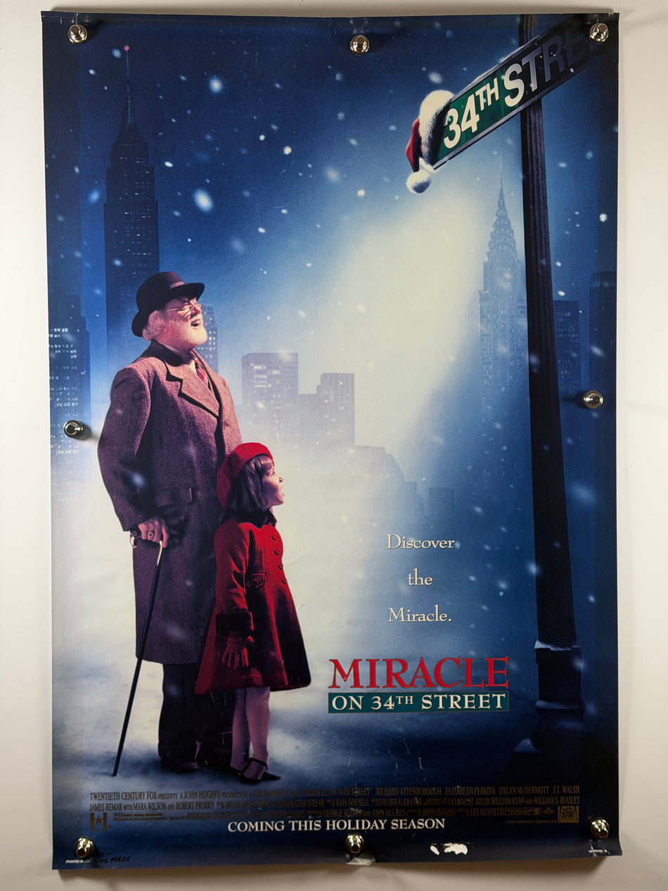 MIRACLE ON 34TH STREET 1994 Original Movie Poster 27x40 DS Rolled Version B Richard Attenborough
