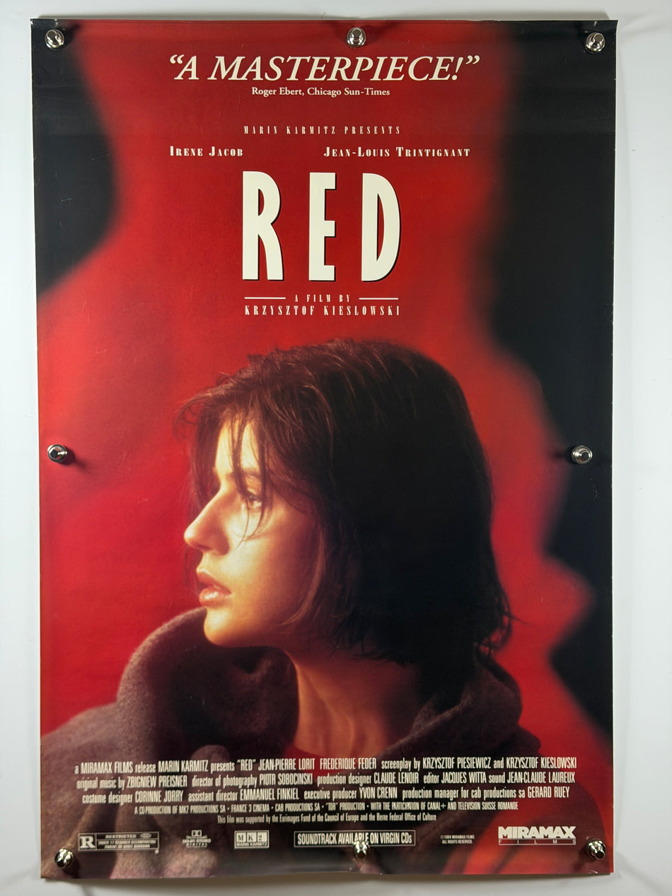 RED 1994 Original Movie Poster 27x40 Three Colors Krzysztof Kieslowski Irene Jacob Rolled Poster