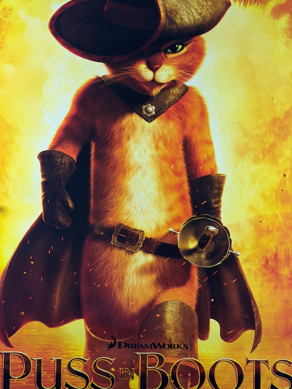 2011 Puss in Boots Original Movie Poster 27x40 DS Rolled – Antonio Banderas DreamWorks