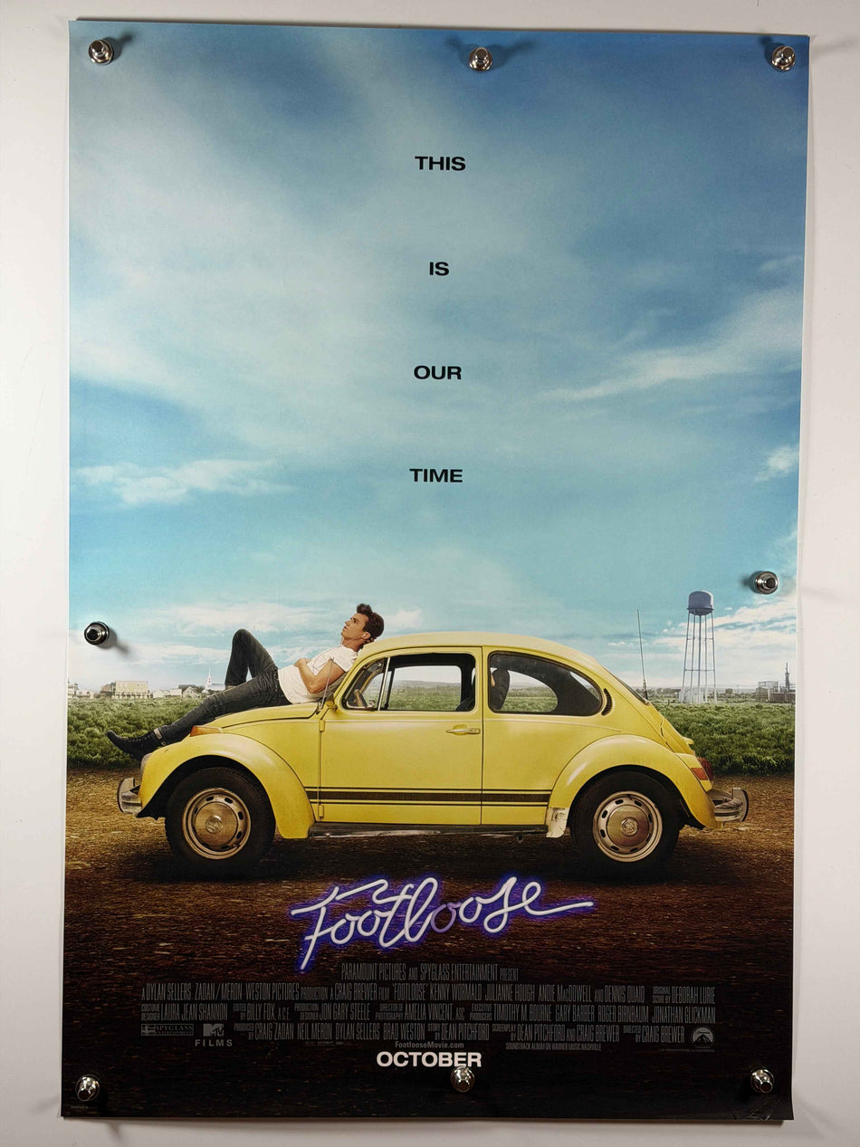 FOOTLOOSE 2011 Original Movie Poster 27x40 DS Rolled – Yellow VW Beetle “This Is Our Time”