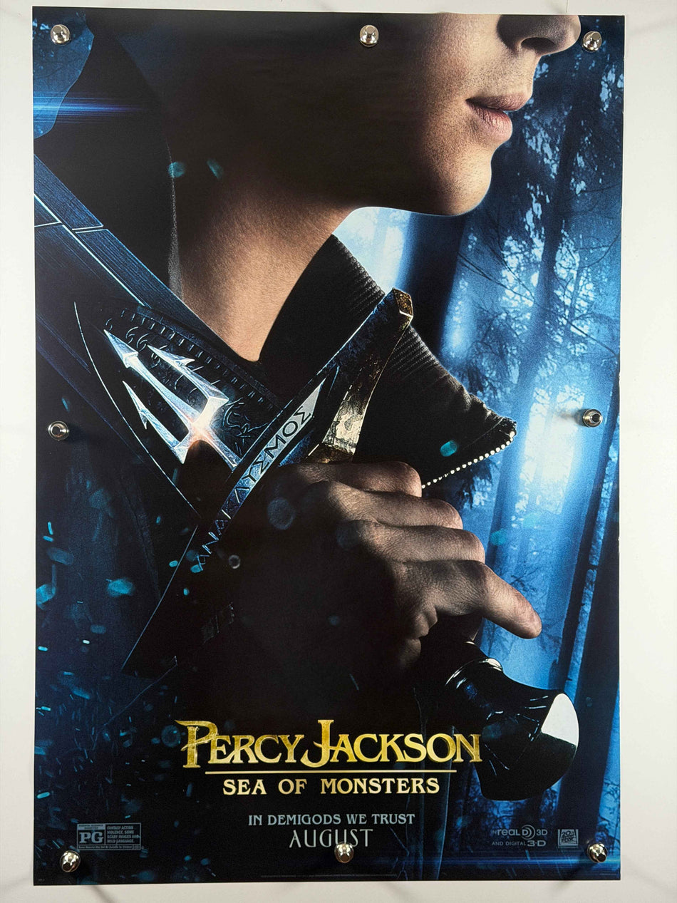 Percy Jackson: Sea of Monsters 2013 Original Movie Poster Rolled DS– “In Demigods We Trust” Logan Lerman Riptide Sword