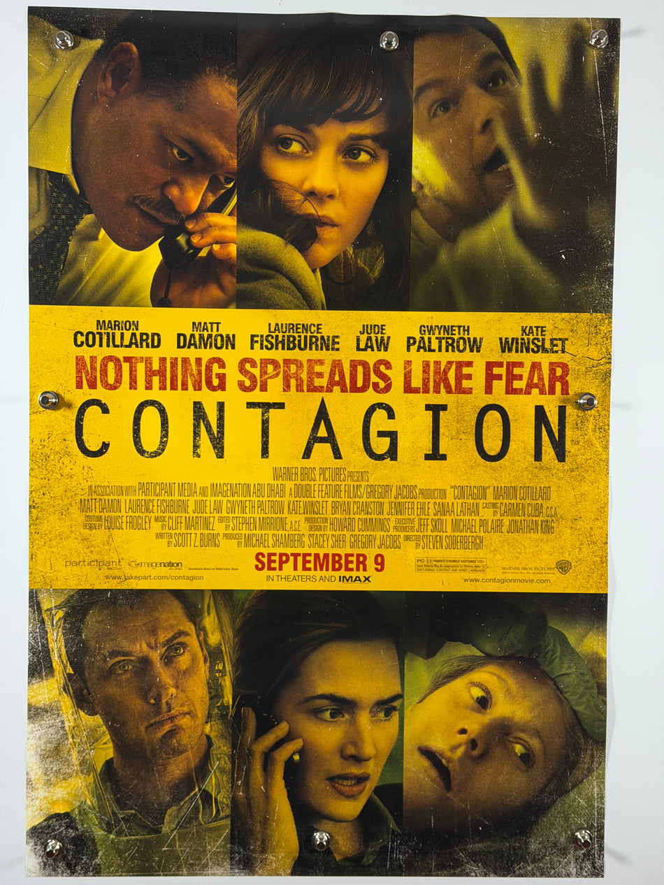 Contagion 2011 Original Movie Poster 27x40 DS Matt Damon Kate Winslet Jude Law