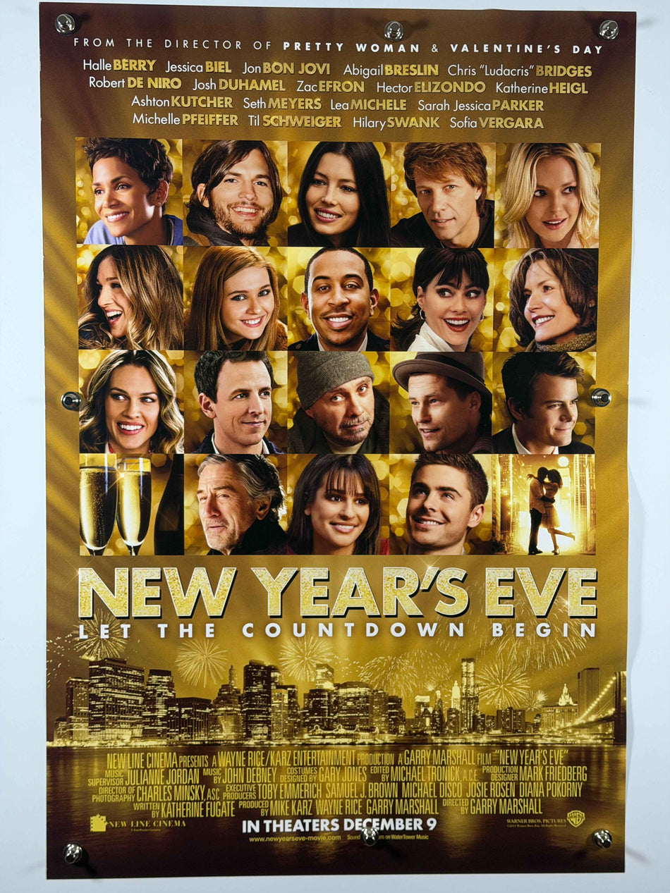 New Year's Eve 2011 Original Movie Poster 27x40 DS Julia Roberts? Ashton Kutcher Zac Efron Robert De Niro