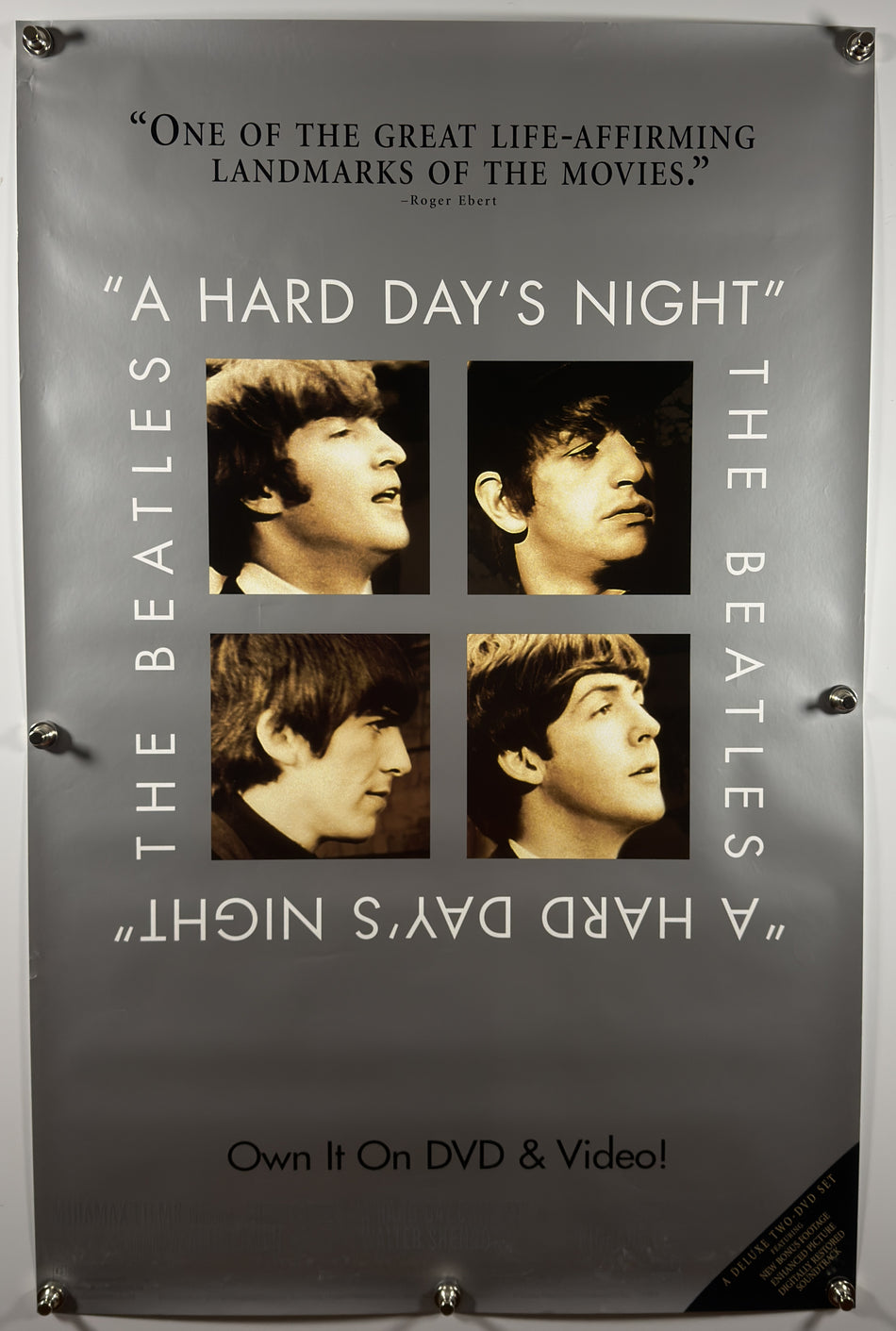 A HARD DAY'S NIGHT 1964 Original Video DVD Release Poster SS 27x40 Rolled The Beatles - Joe's Geek VLT