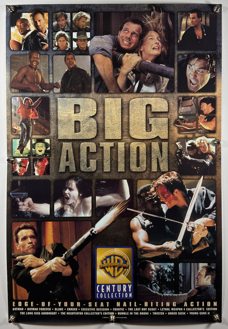 BIG ACTION 1998 Original Video Promo Poster 27x40 SS Rolled Warner Home Video Century Collection - Joe's Geek VLT