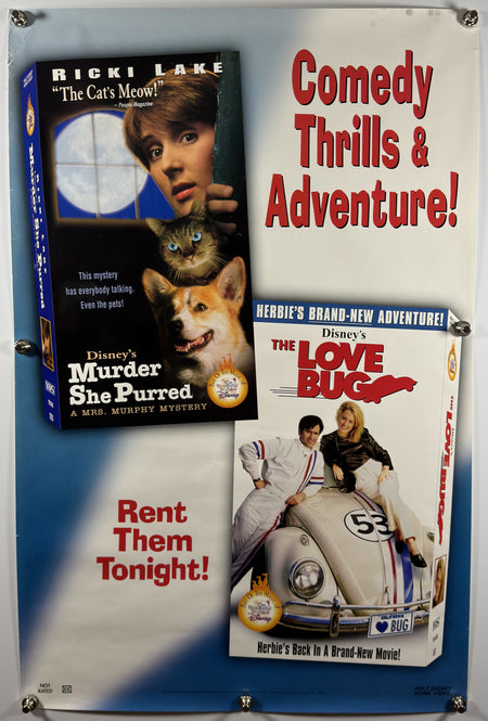 MURDER SHE PURRED THE LOVE BUG 2000 Original Disney Video Release Poster 27x40 SS Rolled Herbie Ricki Lake - Joe's Geek VLT