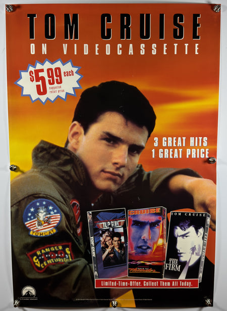 TOM CRUISE 1994 Original Video Promo Poster 27x40 SS Rolled Top Gun Days of Thunder The Firm - Joe's Geek VLT