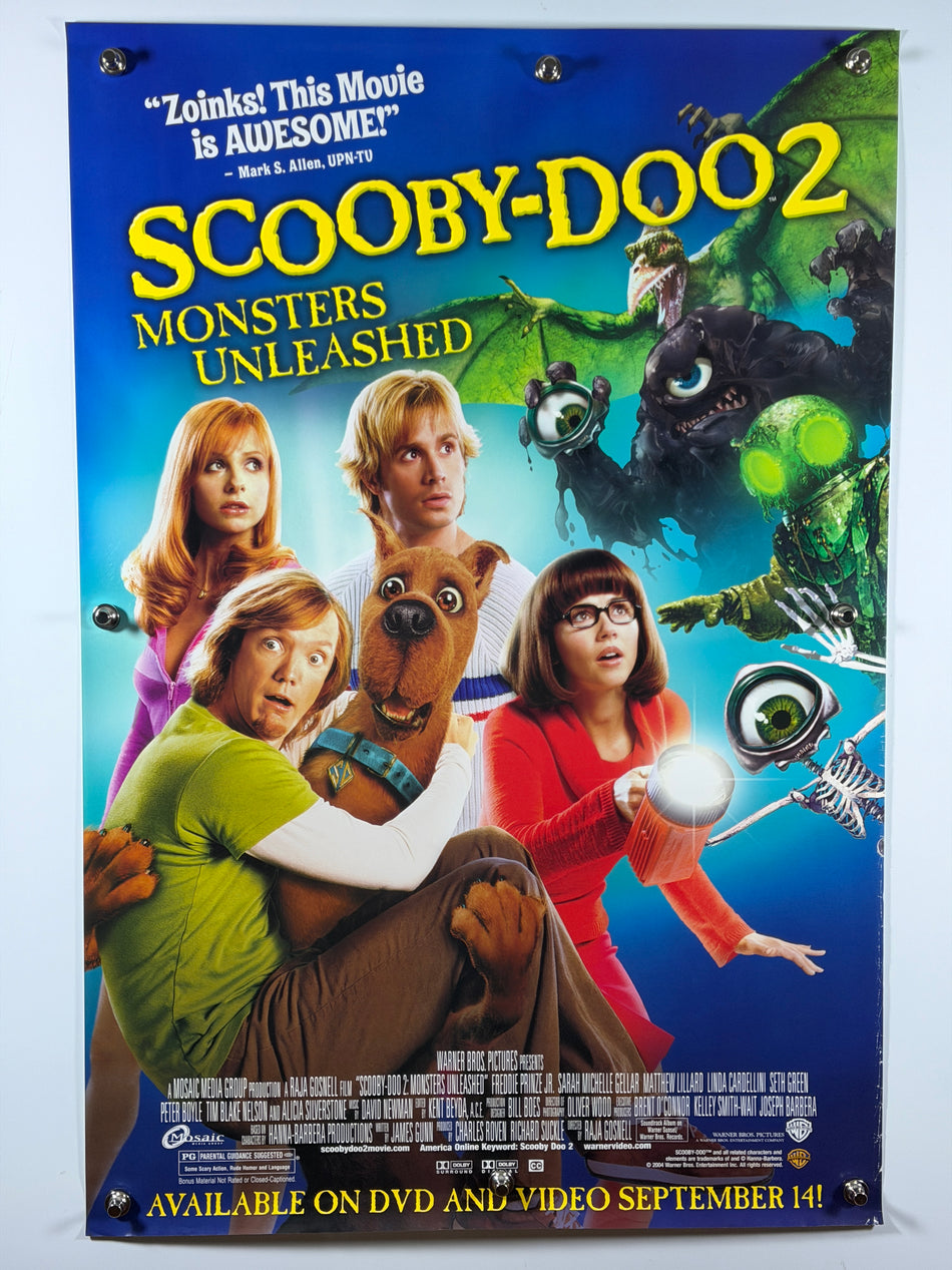 Scooby-Doo 2 Monsters Unleashed 2004 Original Movie Poster 27x40 SS DVD VHS Promo Sarah Michelle Gellar