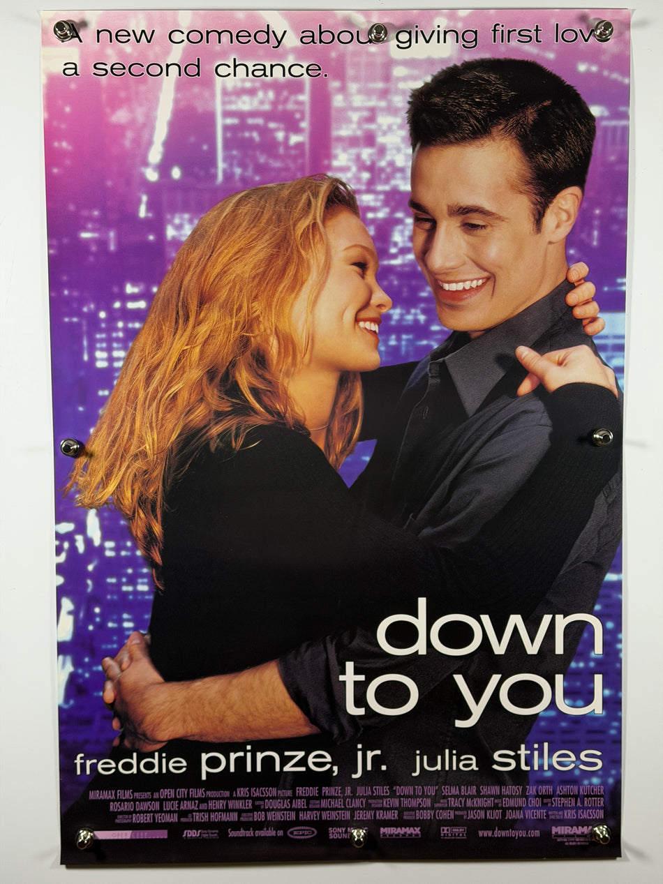 Down to You 2000 Original Movie Poster 27x40 DS Freddie Prinze Jr Julia Stiles Romantic Comedy