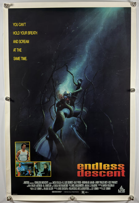 ENDLESS DESCENT 1990 Original Video Release Poster 27x41 SS Rolled Jack Scalia R Lee Ermey - Joe's Geek VLT