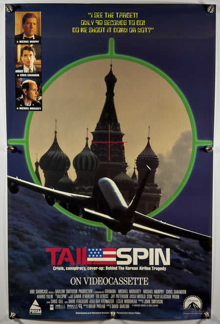TAILSPIN BEHIND THE KOREAN AIRLINER TRAGEDY 1989 Original Video Release Poster 27x40 SS Rolled Michael Moriarty - Joe's Geek VLT