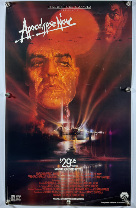 APOCALYPSE NOW 1979 Original Video Release Poster 24x37 SS Rolled Marlon Brando Martin Sheen - Joe's Geek VLT