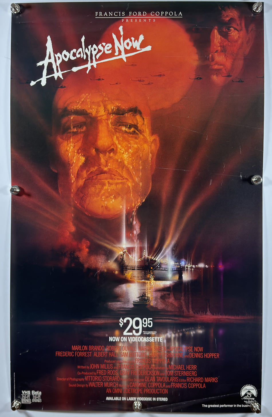 APOCALYPSE NOW 1979 Original Video Release Poster 24x37 SS Rolled Marlon Brando Martin Sheen - Joe's Geek VLT