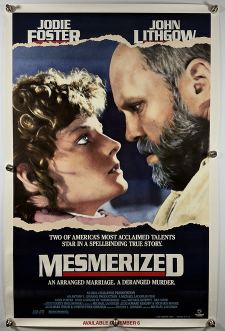 MESMERIZED 1985 Original Video Release Poster 27x41 SS Rolled Jodie Foster John Lithgow - Joe's Geek VLT