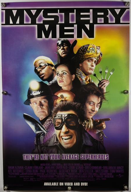 MYSTERY MEN 1999 Original Video DVD Release Poster 27x40 SS Rolled Ben Stiller William H Macy - Joe's Geek VLT