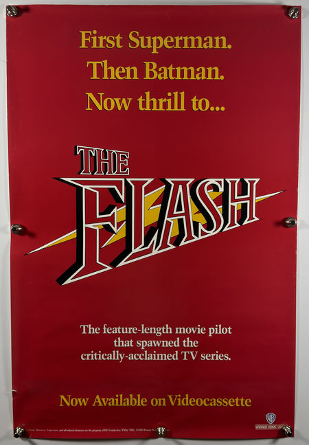 THE FLASH 1990 Original Video Release Poster 24x36 SS Rolled Warner Home Video DC Comics - Joe's Geek VLT