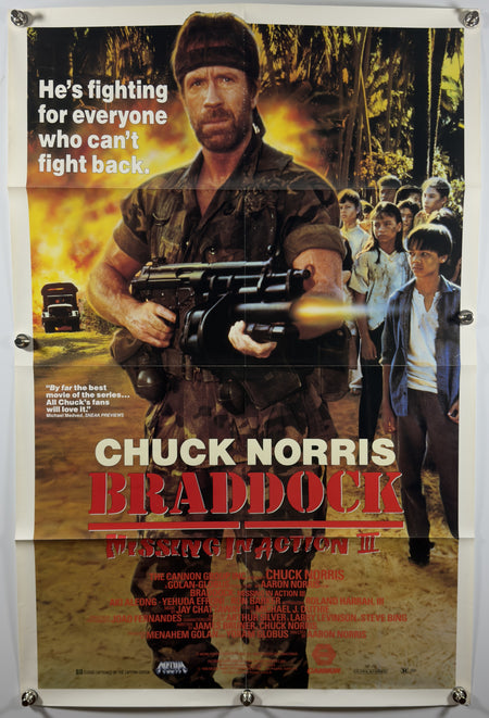 BRADDOCK MISSING IN ACTION III 1988 Original Movie Poster 27x41 SS Folded Now Rolled Chuck Norris - Joe's Geek VLT